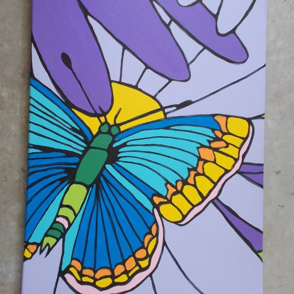 Butterfly Fun acrylic painting, 18"x24" - Picture 5 of 8